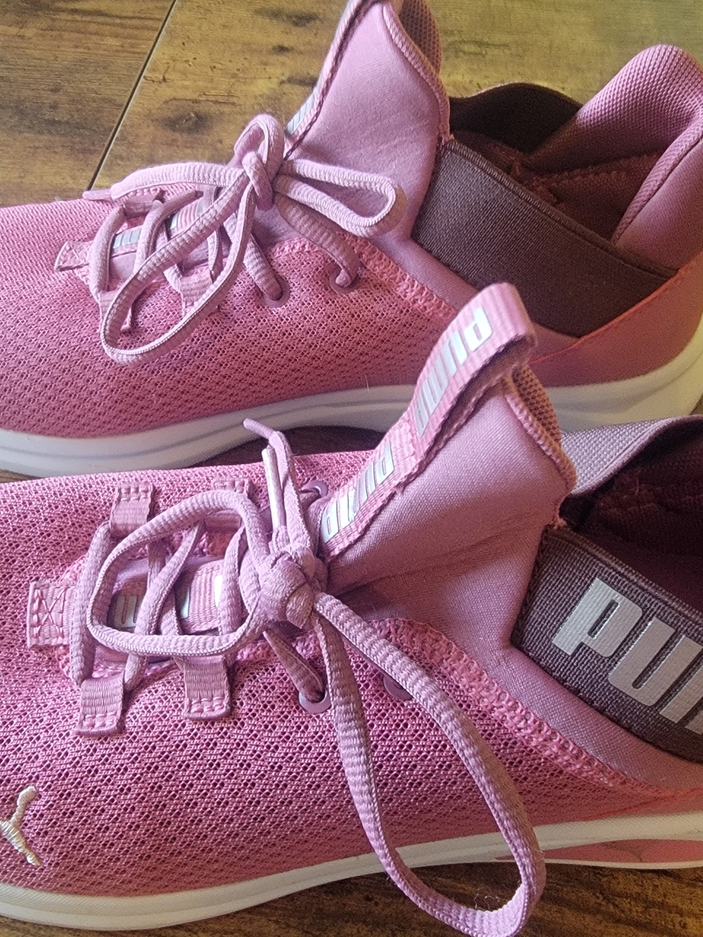 Puma Rose Pink Knit Lace-Up Sneakers